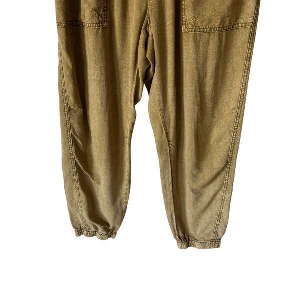 Anthropologie Rhys Utility Jogger Pant Sz Large Linen Blend Utility Moss Green - Picture 15 of 16